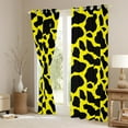 thumbnail image 3 of Erosebridal Cow Print Blackout Curtains Cute Farm Animal Curtains & Drapes, Black Yellow Curtains Highland Cattle Bull Skin Black Out Curtains, Hair Skin Window Drapes, 3 of 6