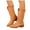 Coffee, variant on Cowboy Boots for Women Wide Calf Pull on Embroidery Pointed Toe Chunky Stracked Heel Booties