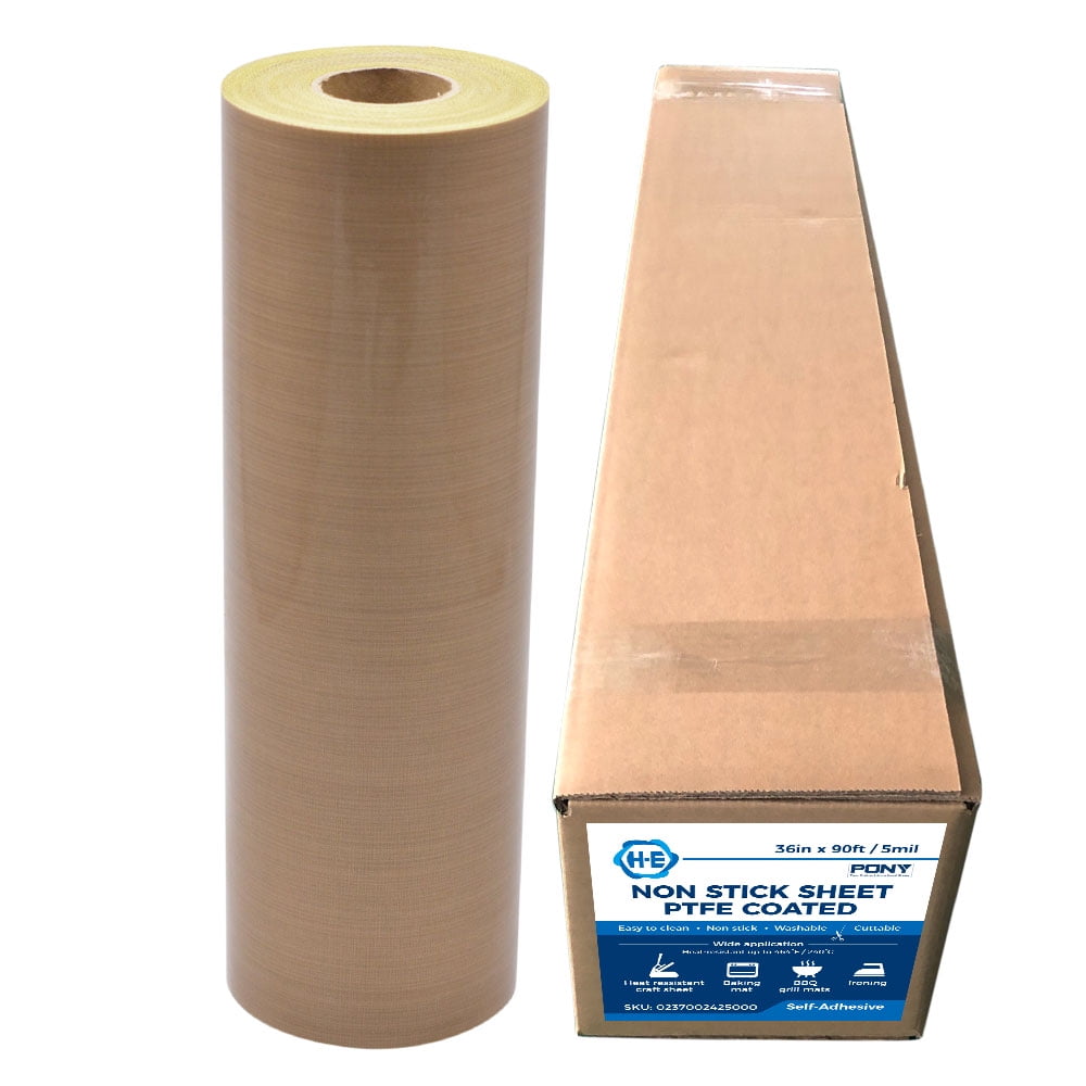 36" x 5 Yard Self-Adhesive Teflon Fabric Sheet Roll 5Mil Thickness Heat Fabric 