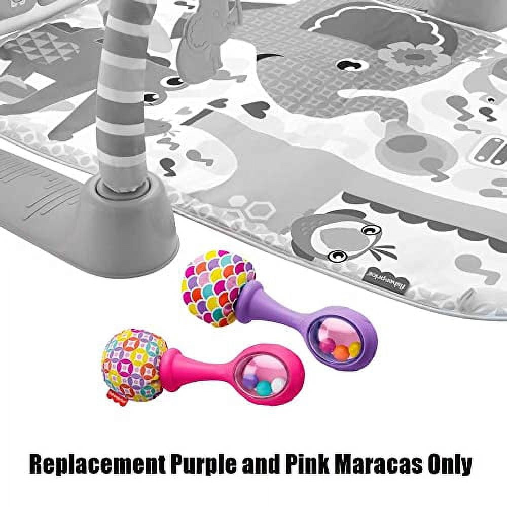 Replacement Parts for Fisher-Price Kick & Play Piano Gym and Maracas Playmat - GDD09 ~ Replacement Set of Maracas ~ One Purple and One Pink