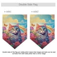 thumbnail image 2 of Cat Flowers Leaves Butterflies and Rainbow Garden Flag 18" x 12.5" Double Sided Yard Lawn Outdoor Decor Small Yard Flags, 2 of 6
