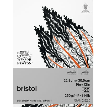 Winsor & Newton Bristol Paper Pad - 9" x 12", 20 Sheets