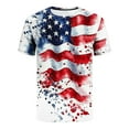 thumbnail image 5 of Shirts for Men under $5 Independence Day Short Sleeves Round Neck Printing Casual Pullover Fitness Sports T Shirt White XXL, 5 of 5