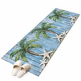 thumbnail image 2 of 2'x6' Rug Runners for Hallways Kitchen, Blue Green Coastal Beach Non Slip Entryway Beside Floor Carpet Runner, Ocean Tropical Starfish Wood Grain Washable Laundry Room Bedroom Throw Rugs Mat, 2 of 8