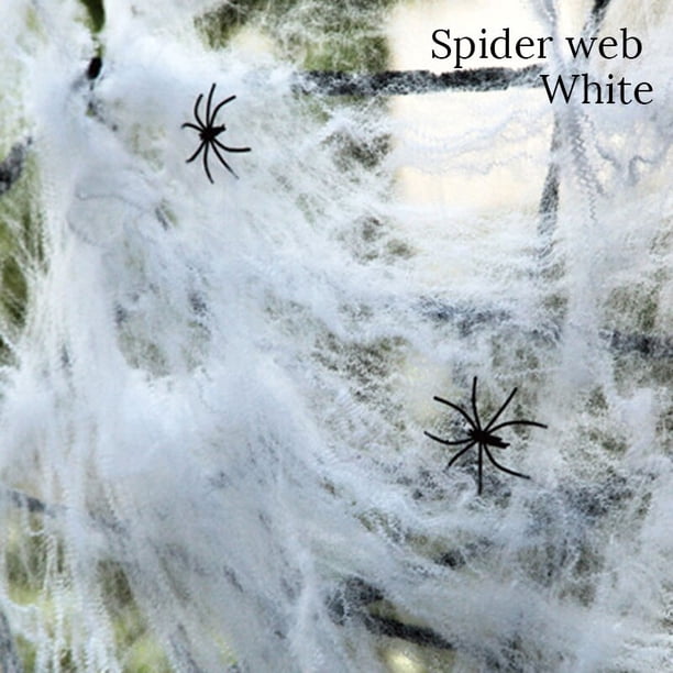Telaraña Artificial blanca para decoración de Halloween, accesorios de escena de fiesta terrorífica, casa de terror, accesorios de decoración del hogar