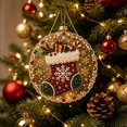 thumbnail image 3 of Christmas Pearl Art DIY Diamond Painting Hanging Suncatcher Ornament, Acrylic Rhinestone Gem Craft Pendant for Window, Wall, Door and Holiday Decor, 3 of 7