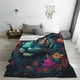 thumbnail image 5 of Fotbe Colorful Flower Tiger Manta de Franela Acolchonada con Estampado, Súper Suave y Esponjosa, Extra Grande para Sofá, Cama, Uso Todo el Año-40"x30", 5 of 7