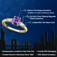 thumbnail image 2 of Gem Stone King 10K Yellow Gold Purple Amethyst and Lab Grown Diamond Engagement Ring for Women | 1.45 Cttw | Oval 8X6MM | Gemstone February Birthstone | Size 5, 2 of 6
