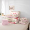 thumbnail image 6 of Homewish Princess Pink Bow-tie Twin Bedding Sets 7-Piece, Hippie Boho Damask Flower Bedding Comforter Set, Vintage French Style Reversible Sheet Sets, Microfiber Bedroom Decor, 6 of 8