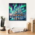 thumbnail image 6 of Epic Graffiti 'Magical Castle Under Northern Lights' by Rey Klimt Canvas Wall Art, 18" x 18", 6 of 8