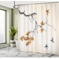 thumbnail image 4 of Ambesonne Japanese Shower Curtain, Coral Hues Cherry Blossoms, 69"Wx70"L, Slate Blue, 4 of 4