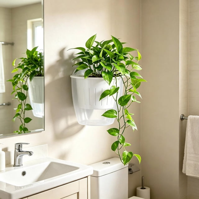 Maceta Hidropónica de Pared para Decoración de Interiores: Maceta de Plástico con Autorriego, Drenaje y Ventilación para Pared, Valla U Oficina.