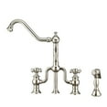 thumbnail image 5 of Whitehaus Twisthaus Plus Bridge Faucet with Long Traditional Swivel Spout, Cross Handles and Solid Brass Side Spray, 5 of 5