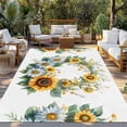 thumbnail image 3 of Outdoor Rug 5x7 ft Yellow Sunflower White Daisy Waterproof Outdoor Patio Rug Mat Non Slip Outside Area Rugs Carpet for RV,Camping,Porch,Deck,Pool,Balconybackyard,Watercolor Floral, 3 of 9