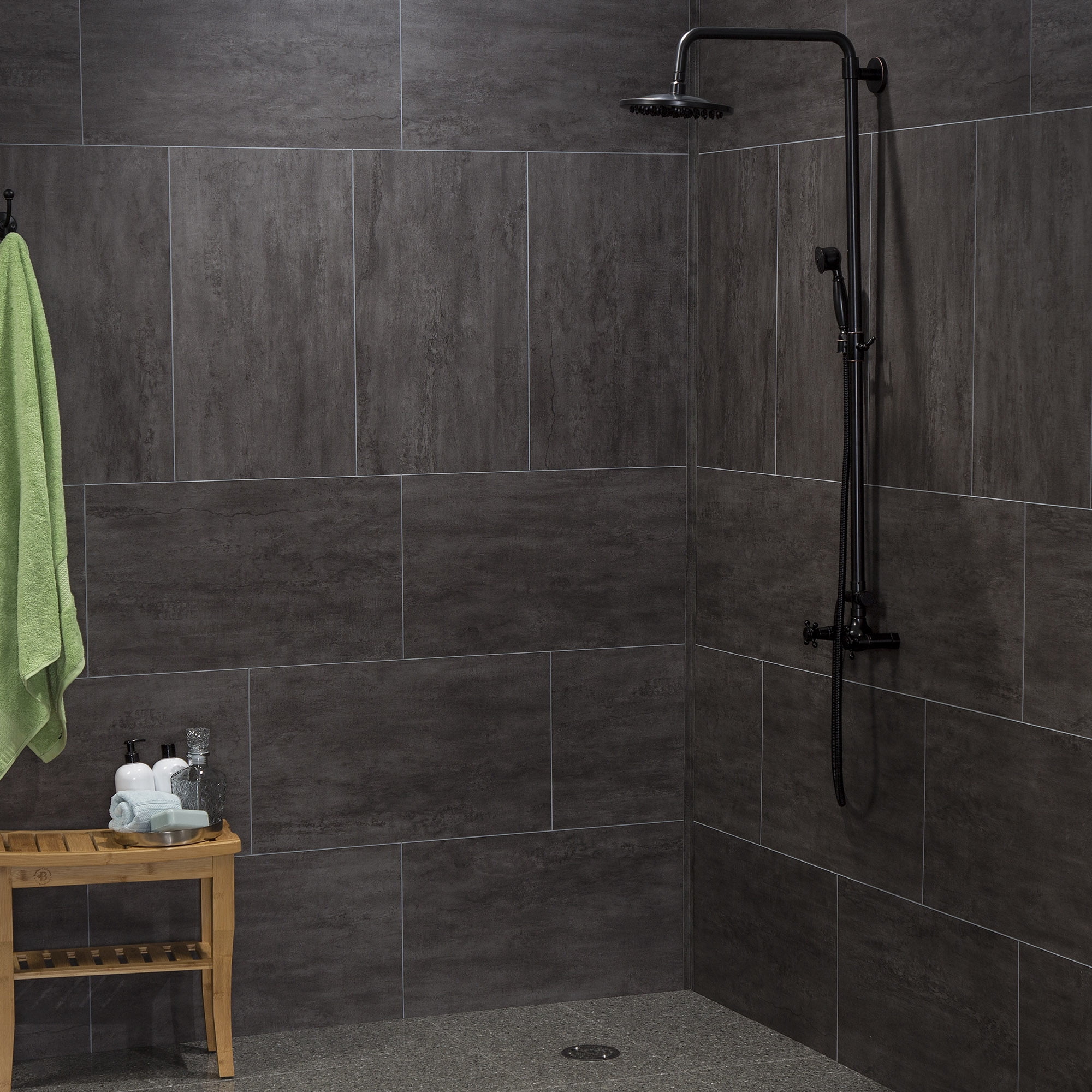 Palisade 25.6in x 14.8in Vinyl Wall Tile in Ashen Slate
