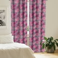 thumbnail image 3 of Ambesonne Pink and Grey 4-Panel Curtains, Lace Swirled Circle, 56"x63", Fuchsia Magenta Grey, 3 of 4