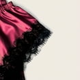 thumbnail image 4 of FAIWAD Women's Satin Pajamas Set 4pcs Lace Cami Shorts and Underwear Silk Sleepwear with Robe Soft Loungewear, 4 of 7
