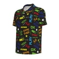 thumbnail image 2 of Balery Pixel Game Printed Men’s Short Sleeve Polo Shirt, Midweight Men's Shirt,Golf Polo shirts -XX-Large, 2 of 9