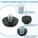 thumbnail image 3 of Niveladores de pies de muebles con rosca de 1/4, 12 piezas, tornillo ajustable de 23x10, negro, 3 of 6