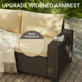 thumbnail image 2 of Aiho 6-Piece Outdoor Patio Furniture Set, PE Wicker Rattan Sectional Sofa Conversation Set with Thickened Cushions and Coffee Table for Garden, Backyard, Beige, 2 of 9