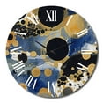 thumbnail image 2 of Designart "Abstract Pattern with Blue and Golden Textures XXIII" Modern Geometric Oversized Wall Clock, 2 of 5