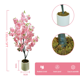 thumbnail image 5 of QinaQin Árbol artificial alto de flor de cerezo rosa, planta decorativa con flores de seda para interior o exterior, ideal para hogar, oficina, boda, fiesta u hotel, 5 of 9