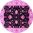 thumbnail image 1 of Ahgly Company Indoor Round Oriental Pink Industrial Area Rugs, 4' Round, 1 of 4