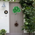 thumbnail image 5 of 16 St Patricks Day Wreath for Front Door Irish Lucky Green Tinsel Shamrock Wall Decoration Spring Artificial Wreath w Balls Bow, 5 of 5
