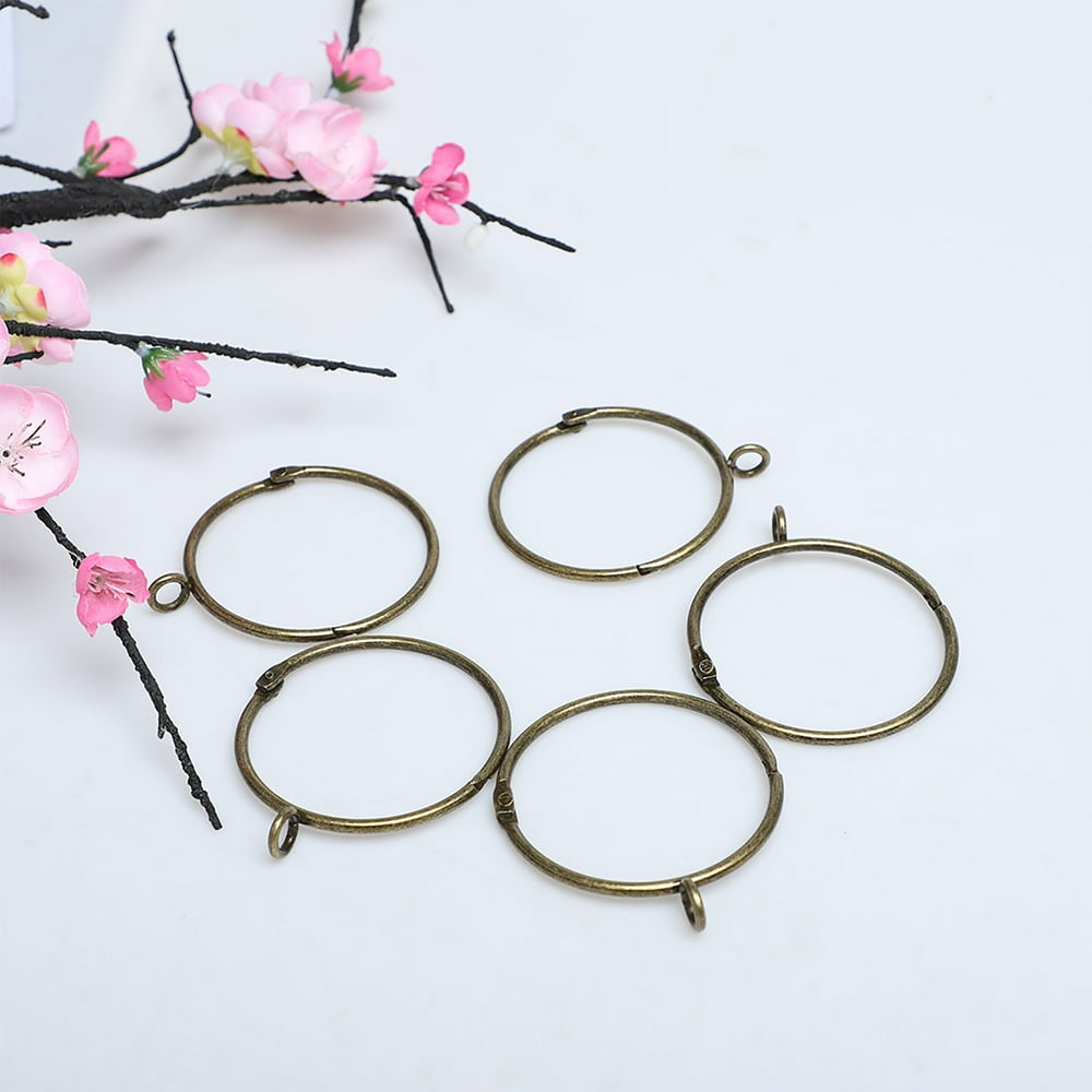 Rings for Curtain Rods, 2" Metal Curtain Ring with Eyelets Pack of 10
