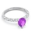 thumbnail image 3 of Diamond-Capitals 1.30 Carat Unique Natural Diamond Amethyst Gemstone Womens Ring for Wedding and Engagement 14K White Gold Size 11, 3 of 8