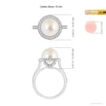 thumbnail image 4 of Angara South Sea Cultured Pearl Halo Ring with Milgrain in 14K White Gold for Women | June Birthstone Jewelry for Her, 4 of 5