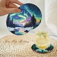 thumbnail image 4 of Goyunwell 8 Pcs Aurora Diamond Art Coasters Kits with Holder, Landscape Diamond Painting Coasters Kits for Adults, DIY 5D Nature Scenery Diamond Dots Small Mini Kit Full Drill Art Craft Supplies for, 4 of 5