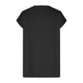 thumbnail image 5 of Women's Vintage 1/4 Button up Blouse Henley Neck Flowy Shirts Summer Clothes for Teen Girls Dressy Casual Tops Short Sleeve Loose Fit Flowy Tunic Tops Fashion 2024 Solid Color Black T Shirts M, 5 of 5