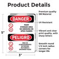 thumbnail image 2 of (2 Pack) Paint Storage No Smoking Flames Bilingual OSHA Danger Sign, 2 of 7