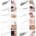 thumbnail image 2 of Juego de manicura Cortauñas profesional Kit de manicura y pedicura, 10 kits Juego de pedicura Cortauñas para hombres, como regalo de vacaciones, también viene con estuche de cuero de PVC de alta calid, 2 of 5