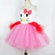 thumbnail image 5 of Vestido de tul con purpurina y gatito para fiesta de cumpleaños de niñas, vestidos de princesa de tul, vestido de baile, disfraz de gato de dibujos animados rosa, ropa de vacaciones para niños, 5 of 5