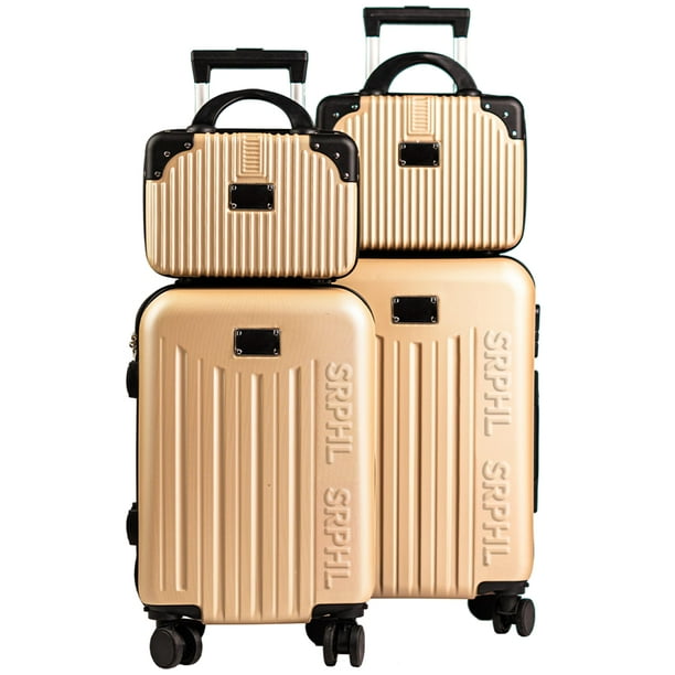 Set de 4 Maletas de Viaje Rígidas 20 y 18 Pulgadas con 2 Neceseres de 11 Pulgadas Equipaje Ligero con Ruedas 360 y Candado TSA Seraphiel
