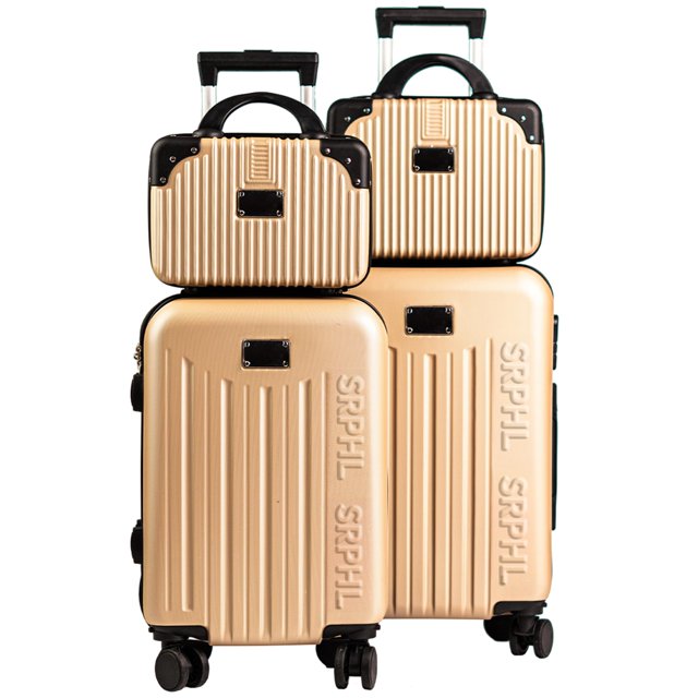 Set de 4 Maletas de Viaje Rígidas 20 y 18 Pulgadas con 2 Neceseres de 11 Pulgadas Equipaje Ligero con Ruedas 360 y Candado TSA Seraphiel