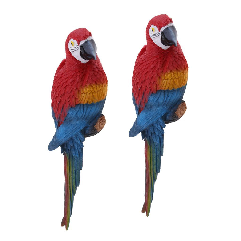 Vivid Parrot Ornament Artificial Birds Statue Resin Craft Home Garden Decor 