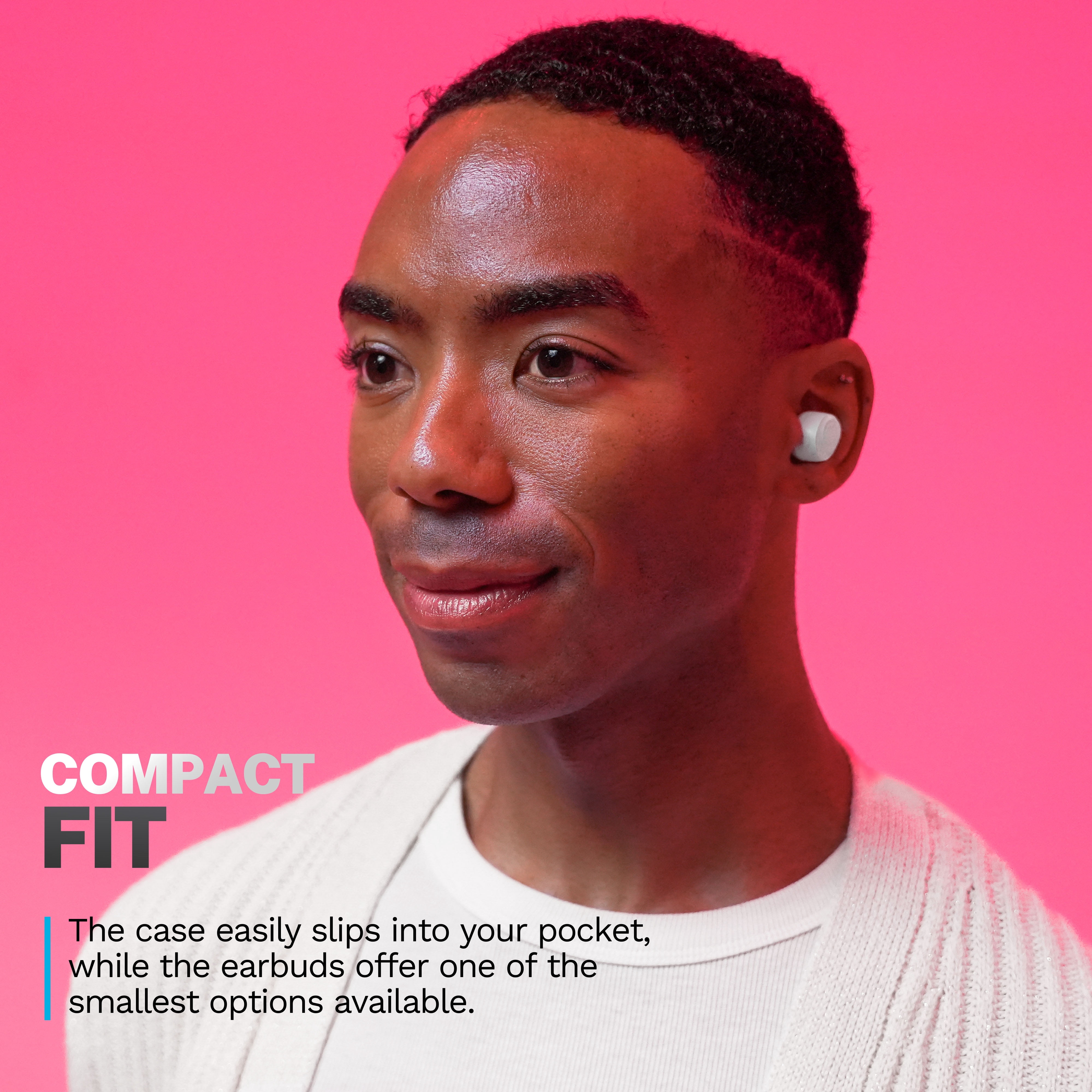 JLab Go Pop+ True Wireless Earbuds, Cloud White, Bluetooth 5.3, Dual Connect, IPX4, Be Aware Mode, Custom Sound & Controls via App
