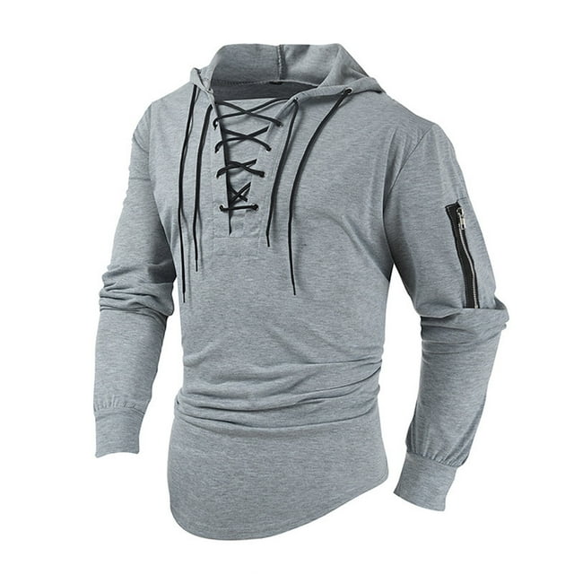 LUOGENLI Chandails à Capuche pour Hommes à Fermeture Éclair Brun Hommes Printemps et Automne Mode Décontractée Uni à Lacets à Capuche Manches Longues Chandail Chandails à Capuche pour Hommes Graphique Voiture Gris1 Taille TTG