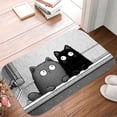 thumbnail image 5 of 1pc Two Cats in the Rain Absorbent Non-Slip Bathroom Thickened Flannel Rug Decor,Soft,Quick Drying,Suitable For Indoor/outdoor Use,Bathrooms,Bedrooms,Kitchens,Terrace,Laundry Rooms,16"x24", 5 of 9
