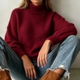thumbnail image 7 of XUNKUSGA Womens Turtleneck Sweater Classic Solid Color Chunky Knit Pullover Sweaters Loose Casual Long Sleeve Fall Winter Tops Soft Warm Cozy Sweaters for Women Daily Wear,Size S, 7 of 7