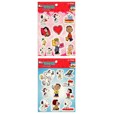 SNOOPY Stickers Decal Peanuts Charlie Brown 2 Pieces 1 of Each