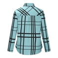 thumbnail image 5 of Utoimkio Women's Long Sleeve Plaid Shirts Lapel Button Down Jacket Coats for Women with Pockets, 5 of 8