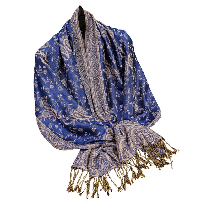 Bufandas de lana para mujer, suaves, alargadas, estilo étnico, chal cálido, bufanda con borlas de cachemira, bufanda acrílica para mujer