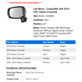 thumbnail image 2 of Left Mirror - Compatible with 2018 - 2021 Subaru Crosstrek 2019 2020, 2 of 2