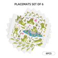 thumbnail image 3 of Placemats Set of 4 / 6, Cartoon Frogs Placemats for Dining Table Indoor/Outdoors Heat Resistant Washable Placemats 18" x 12", 3 of 8
