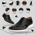 thumbnail image 2 of LIBERTYZENO Mens Finest Leather Crocodile Texture Casual Oxford Dress Shoes, Black, 9, 2 of 8