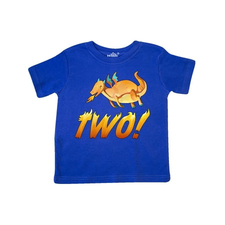 

Inktastic 2 Second Birthday Orange Dragon Breathing Fire Gift Toddler Boy or Toddler Girl T-Shirt